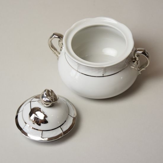 Cukřenka 250 ml, Thun 1794, karlovarský porcelán, MENUET platina