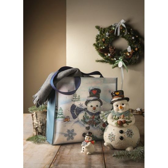 Snowman figurine Winter Dreams 16.5 / 16 / 26.5cm, stoneware, Goebel
