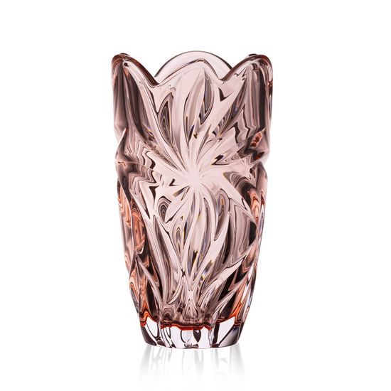 Skleněná váza Flora Pink, 28 cm, Aurum Crystal