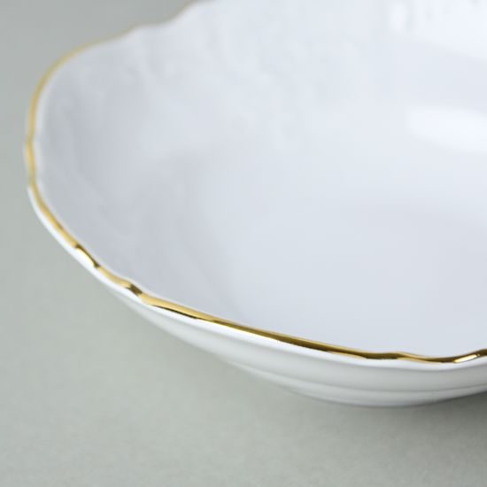 Bowl 13 cm, Thun 1794 Carlsbad porcelain, BERNADOTTE gold line
