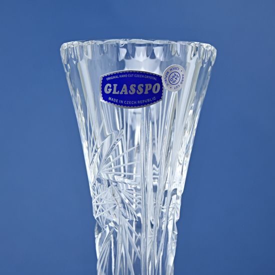 Křišťálová váza broušená úzká, Větrník, 255 mm, GLASSPO