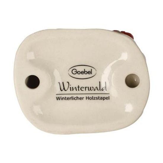 Zasněžená polínka s ptáčkem, 7 / 5,5 / 5,5 cm, kamenina, Goebel