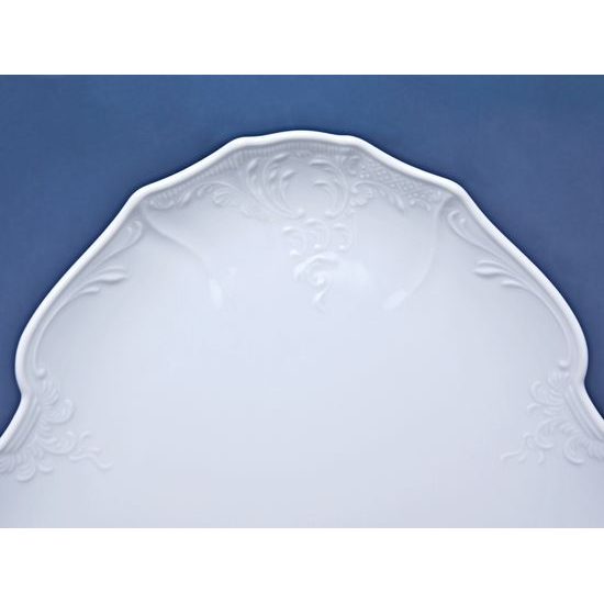 Platter 33 cm triangular (flat dish), Thun 1794 Carlsbad porcelain, BERNADOTTE white