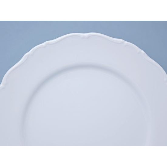 Plate dining 27 cm, Ophelia white with bottom sign, Thun 1794