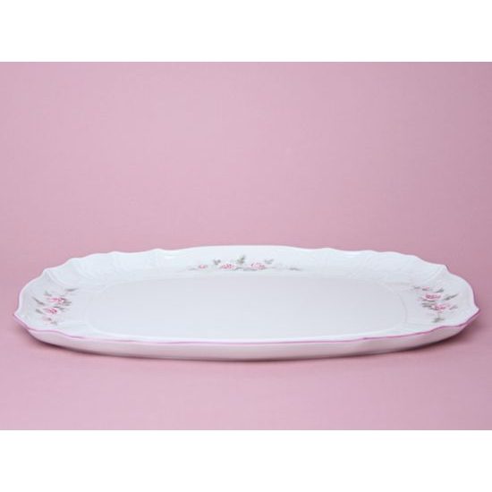 Pink line: Platter 40 x 31,5 cm, Thun 1794 Carlsbad porcelain, BERNADOTTE roses