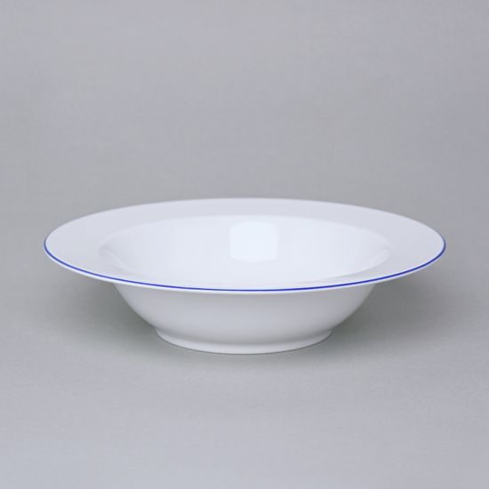 Plate deep 22 cm (450 ml), ELLA blue stripes, Thun 1794, karlovarský porcelán