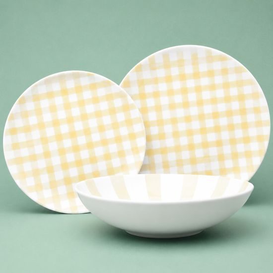 Plate set for 4 pers., yellow, G. Benedikt 1882