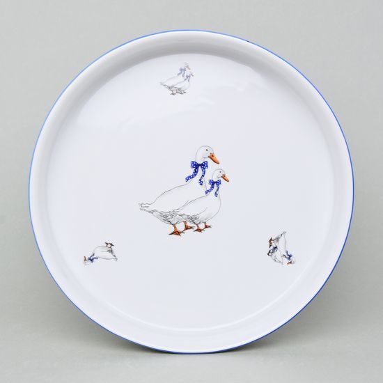 Mísa zapékací kulatá velká pr. 25,8 cm, v. 4,6 cm, Český porcelán a.s., husy