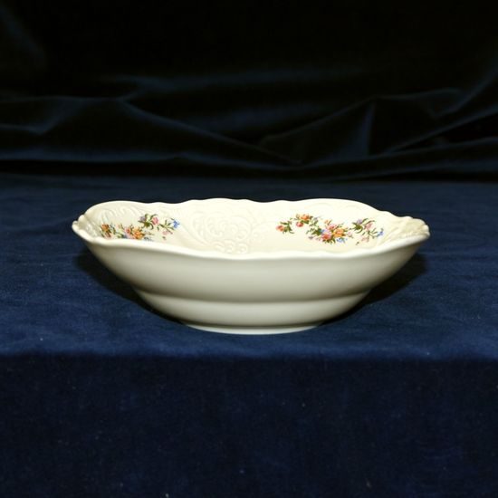 Bowl 16 cm, Thun 1794 Carlsbad porcelain, BERNADOTTE ivory + flowers