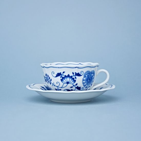 Cup and saucer mirror C/1 + ZC1, 200 ml / 15,5 cm for tea, Original Blue Onion Pattern, QII