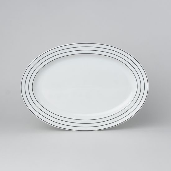 Dish oval flat 32 cm, Thun 1794 Carlsbad porcelain, SYLVIE 80411