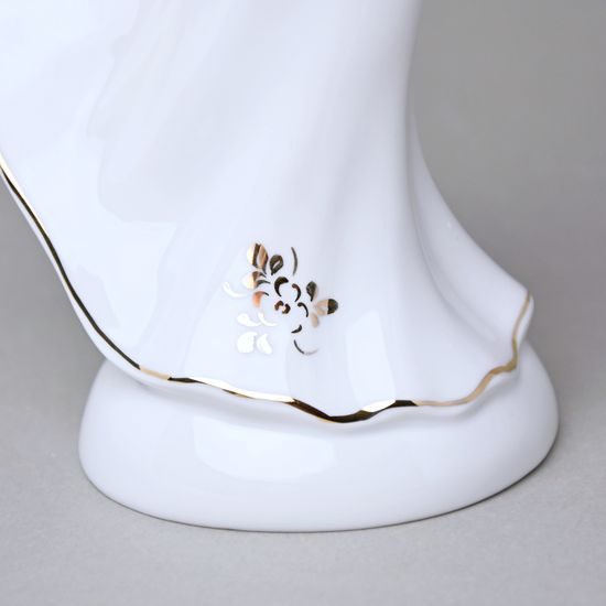Lady 13,5 x 11 x 29 cm, White + Gold, Porcelain figures Duchcov