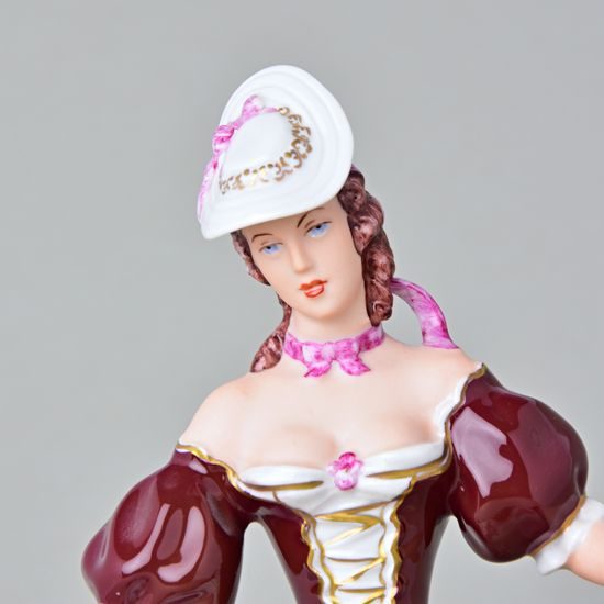 Dívka s kloboukem 15 x 21,5 x 29,5 cm, Purpur/1, Porcelánové figurky Duchcov