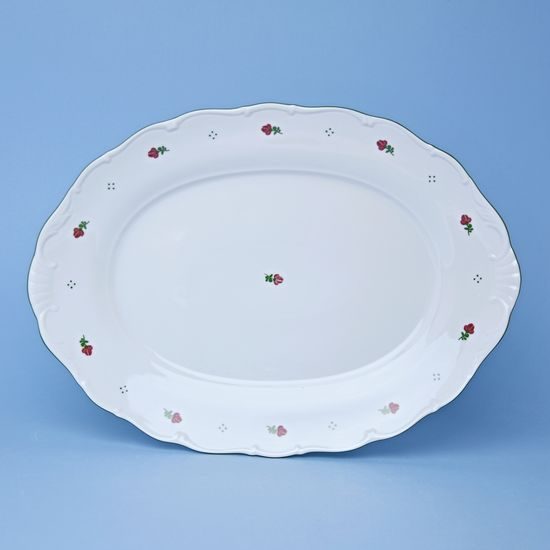 Dish oval 36 cm, Verona red flowers + green, G. Benedikt 1882