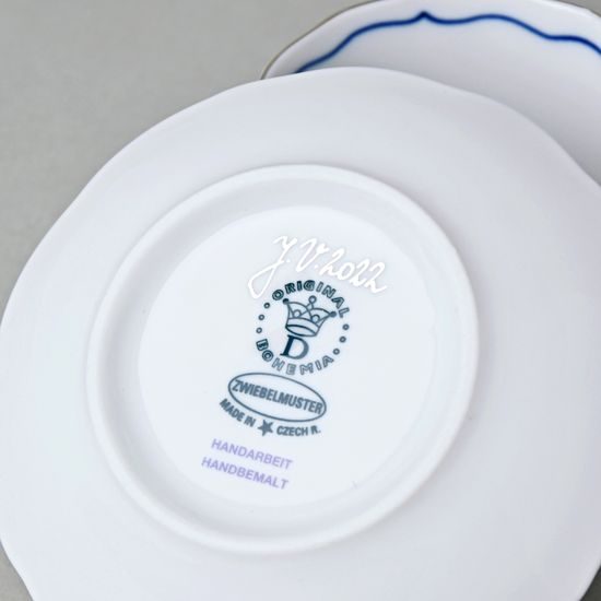Šálek a podšálek A + A, 80 ml / 11 cm mokka (presso), cibulák s platinou, Český porcelán a.s.