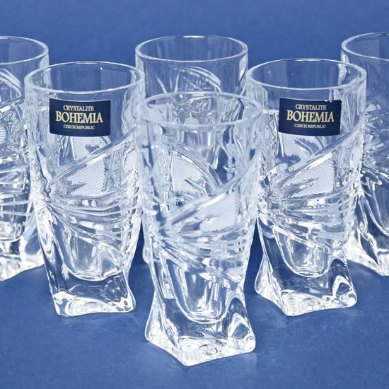 Quadro - Comet, 6 pcs. set liqueur glass 50 ml, 8 cm, Crystalite Bohemia