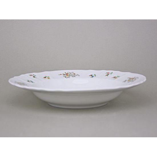 Plate deep 23 cm, Thun 1794 Carlsbad porcelain, BERNADOTTE flowers with gold