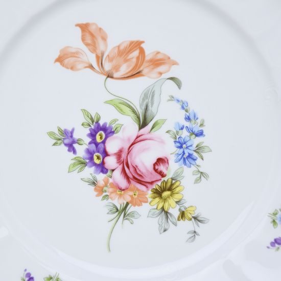 Plate flat 25 cm, Thun 1794 Carlsbad porcelain, BERNADOTTE Meissen Rose