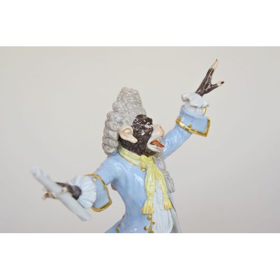 A Conductor - Monkey Orchestra, Porcelain Figures Meissen