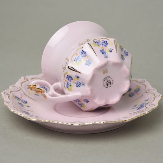Cup 120 ml and saucer 14 cm coffee, Lenka 247p, Rose China Chodov