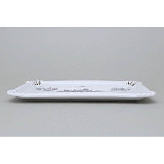 Porcelain Tray with Prague Motifs (Decor No. 3), Vilém Janoušek, Český porcelán a.s.