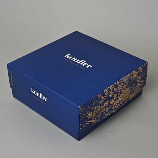 Vánoční skleněné ozdoby 4 ks sada, 7 - 10 cm, Cesmína, České vánoční ozdoby KOULIER