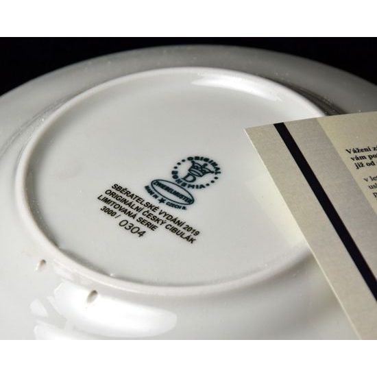 Vánoční / výroční talíř 2019 závěsný reliéfní 18 cm, Cibulák, originální z Dubí