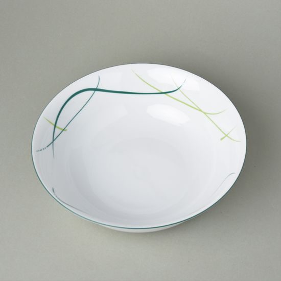 Bowl 23 cm, Thun 1794 Carlsbad porcelain, Opal grass