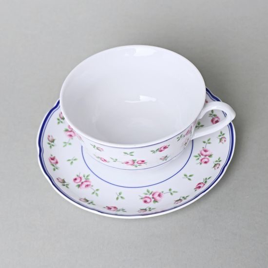 Cup 210 ml low + saucer 150 mm, Thun 1794, karlovarský porcelán, ROSE 80283