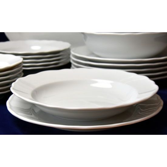 Dining set 21 pcs. for Moderate eaters, White, Cesky porcelan a.s.