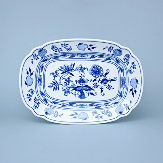 Flat oval dish 28 cm, Original Blue Onion Pattern