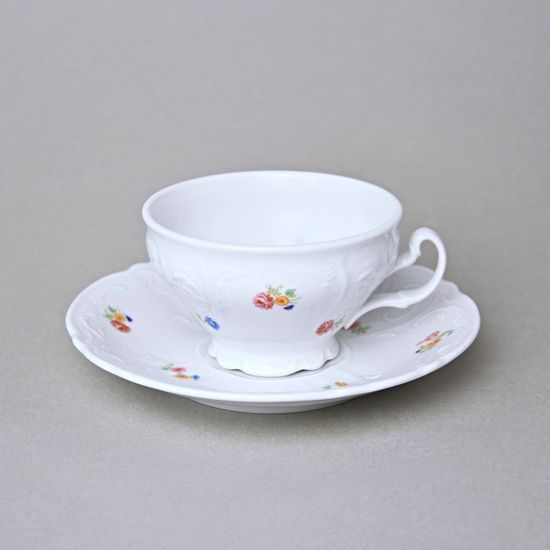 Šálek a podšálek čajový 205 ml / 16 cm, Thun 1794, karlovarský porcelán, BERNARDOTTE házenka