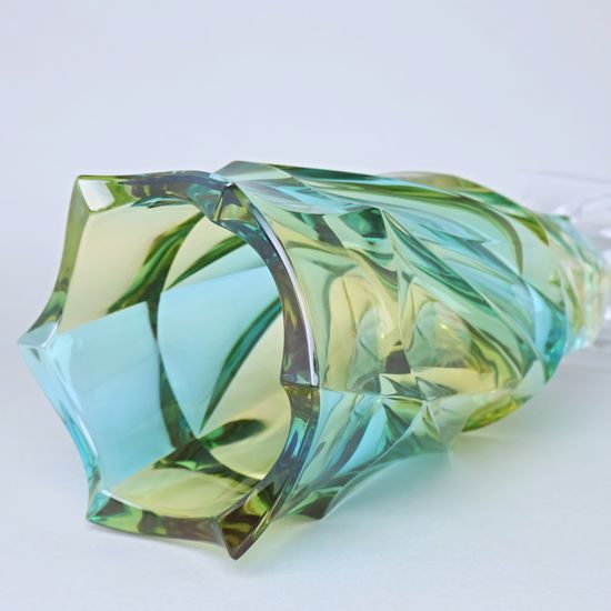 Váza FLAMENCO Lemon 38 cm na nožce, Bohemia Treasury