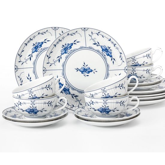 Čajová sada 18 díl., Amina slaměnka, porcelán Seltmann