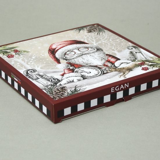 Platter round 20 cm, Cones and holly, new bone china EGAN