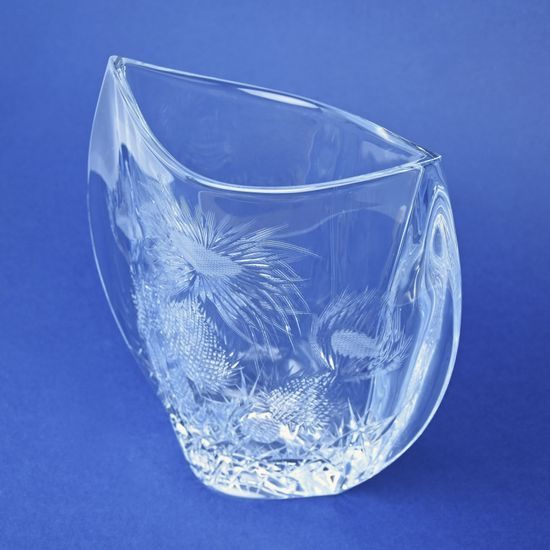 Křišťálová váza broušená ORBIT, dekor bodlák, 180 mm, Crystalite BOHEMIA