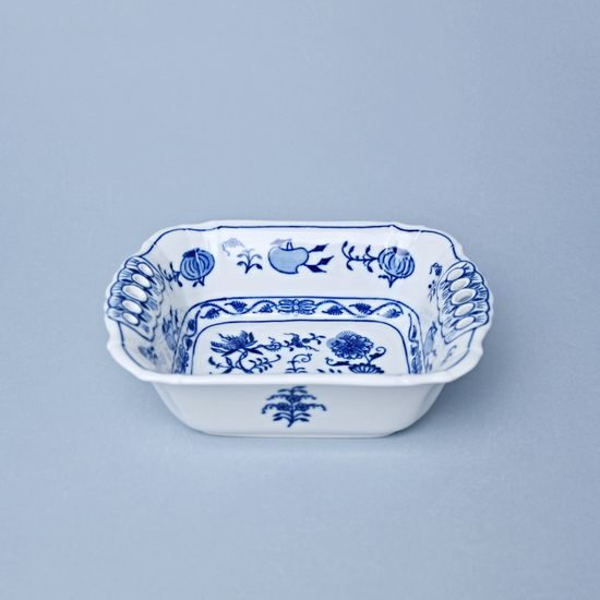 Pierced rectangular dish 19 cm, Original Blue Onion Pattern