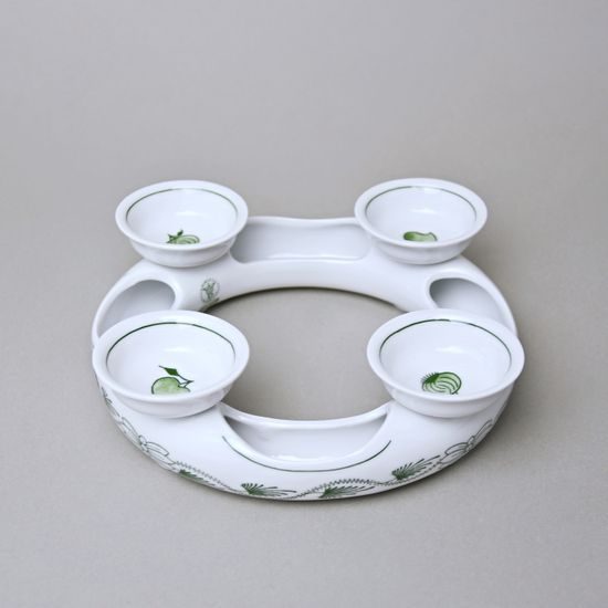 Advent candleholder 18 cm, Original Green Onion Pattern