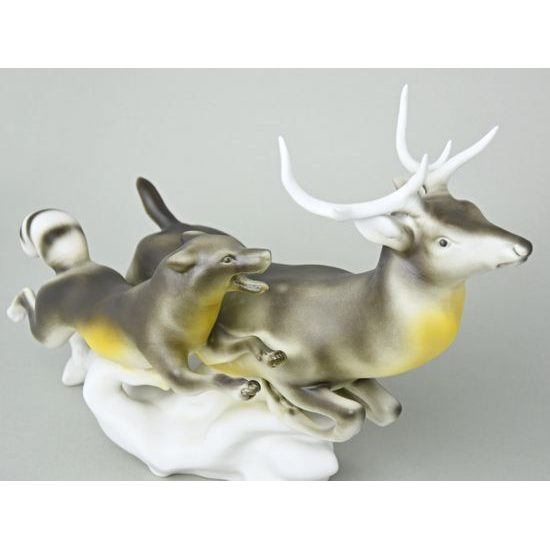 Hunt 41,5 x 17 x 30,5 cm, Pastel, Porcelain Figures Duchcov