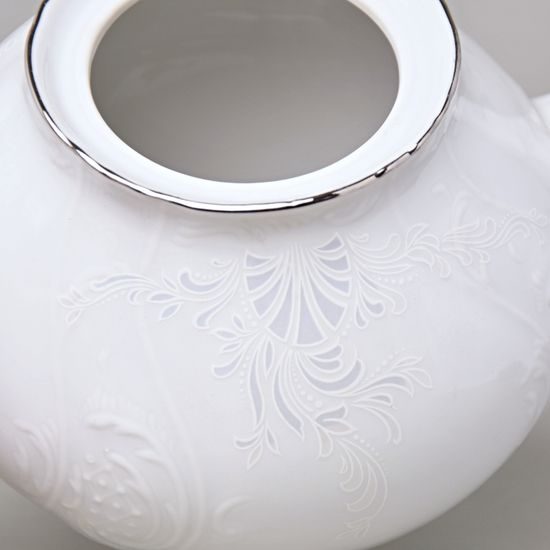 Tea pot 1,2 l, Thun 1794 Carlsbad porcelain, BERNADOTTE frost, Platinum line