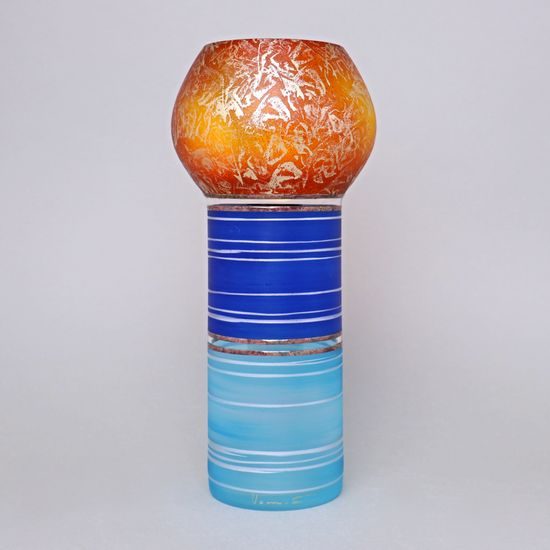 Studio Miracle: Váza Plážová romance (s oblinou nahoře), 30 cm, ruční dekorace Vlasta Voborníková