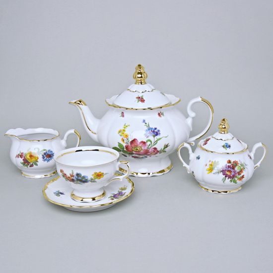 Čajová souprava pro 6 osob, Aristokrat, porcelán QueensCrown