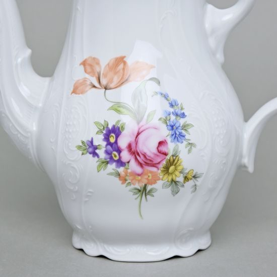 Konev kávová 1,2 l, Thun 1794, karlovarský porcelán, BERNADOTTE míšeňská růže
