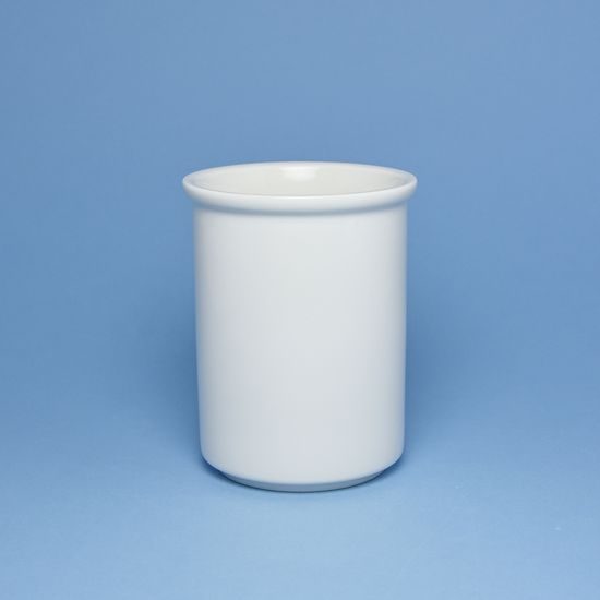 Dose for cutlery, pens, tools, 12,8 cm, white porcelain, Cesky porcelan a.s.