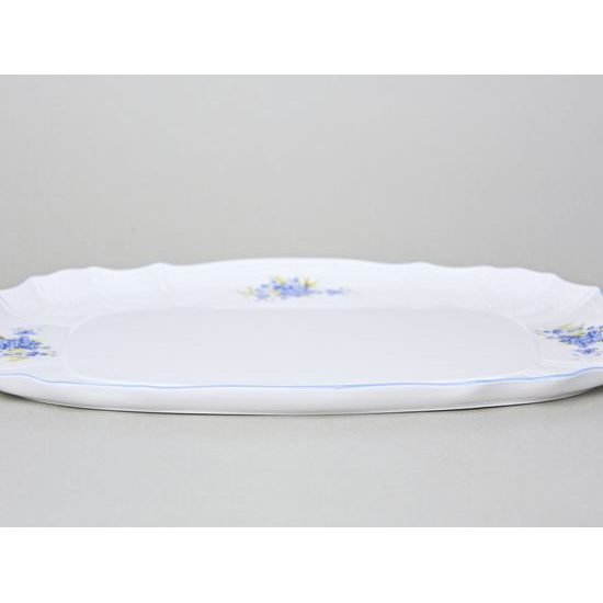 Tray 40 cm, Thun 1794 Carlsbad porcelain, BERNADOTTE Forget-me-not-flower