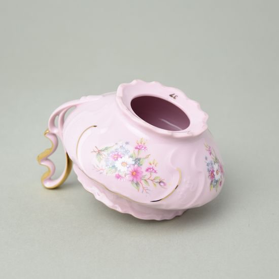 Svícen 12 x 10 cm, Zuzka 550, Růžový porcelán z Chodova