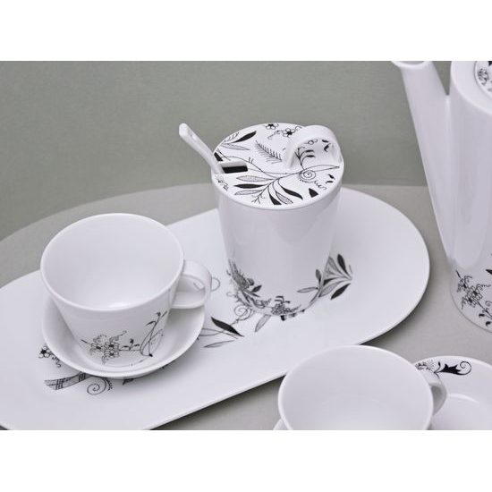 Bohemia black: Kávová sada pro 6 osob, design Jiří Pelcl, černý cibulák, Český porcelán a.s.