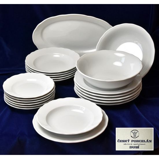 Dining set 21 pcs. for Moderate eaters, White, Cesky porcelan a.s.