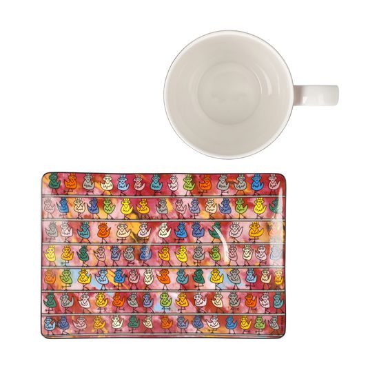 Mug with saucer We are the Birds 400ml, fine bone china, J. Rizzi, Goebel