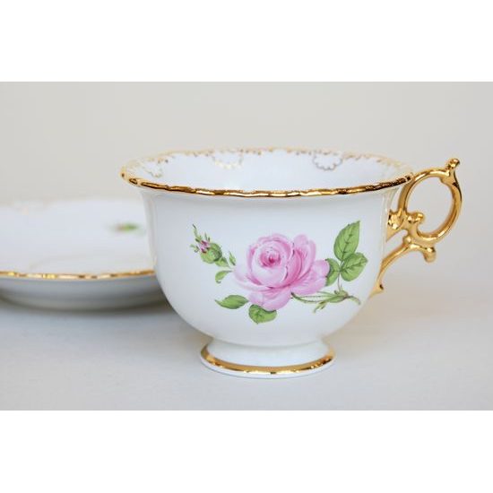 Cup and Saucer Rose, Meissen Porcelain